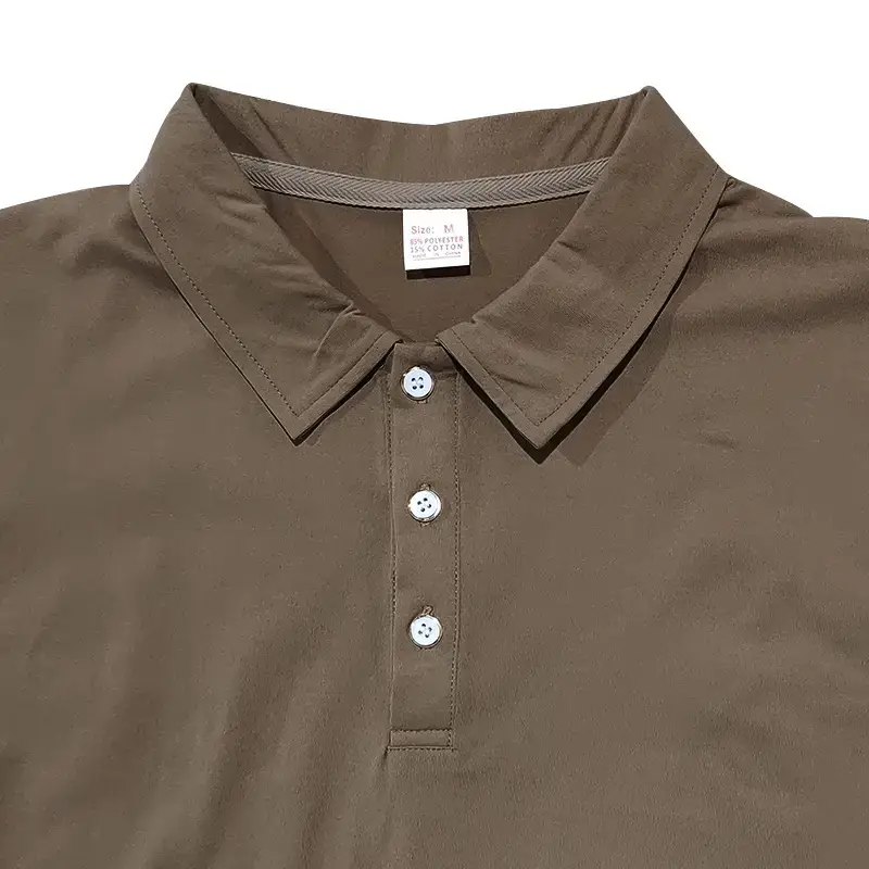 Men's Summer Polo Shirt Beige Short Sleeve T — feature 45