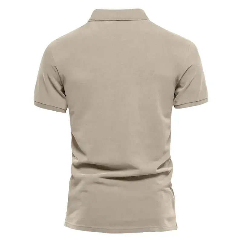 Men's Summer Polo Shirt Beige Short Sleeve T — feature 6