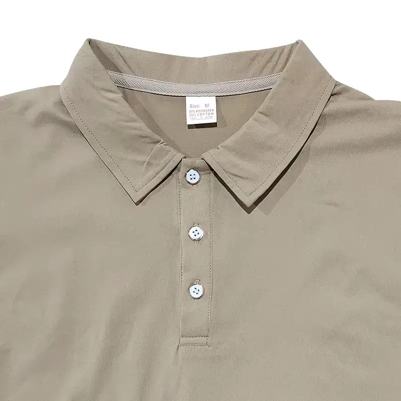 Men's Summer Polo Shirt Beige Short Sleeve T — feature 9