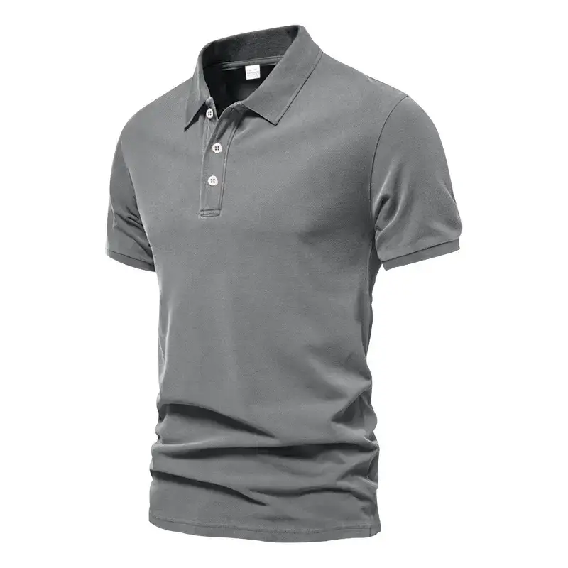 Men's Summer Polo Shirt Beige Short Sleeve T
