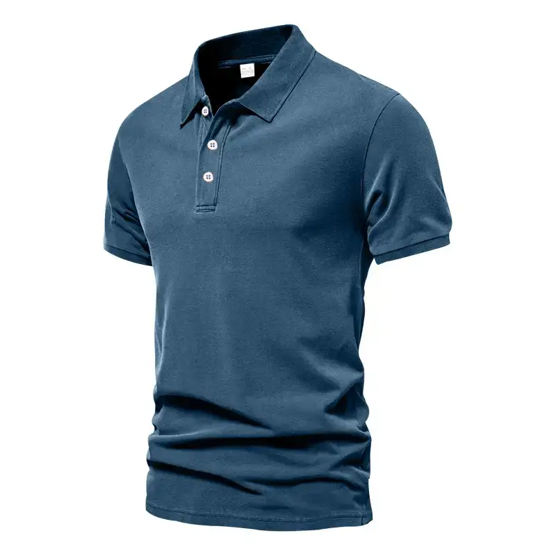 Men's Summer Polo Shirt Beige Short Sleeve T