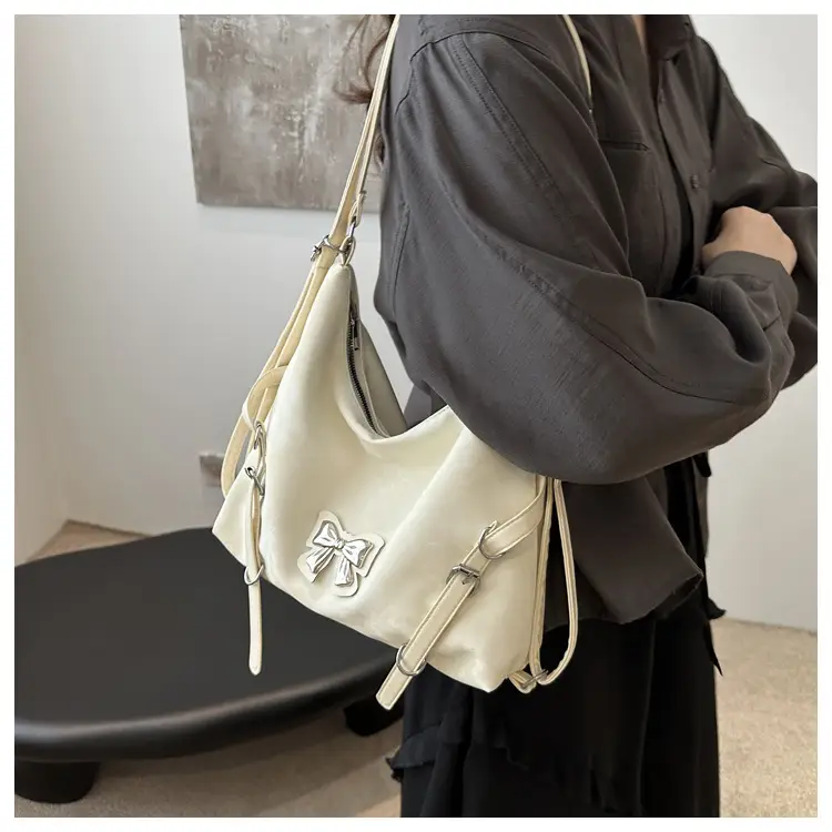 Black Bow Shoulder Bag Women Large Capacity Casual — feature 11
