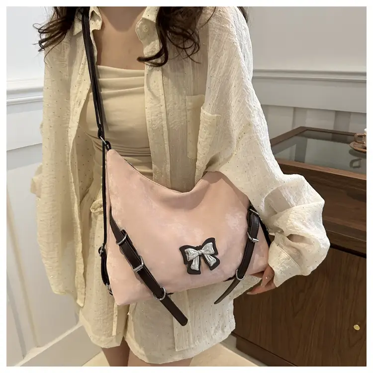 Black Bow Shoulder Bag Women Large Capacity Casual — feature 16