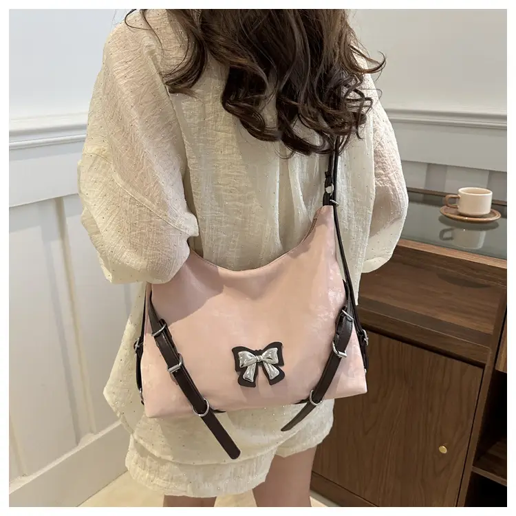 Black Bow Shoulder Bag Women Large Capacity Casual — feature 17