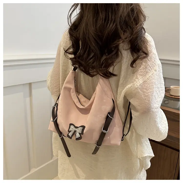 Black Bow Shoulder Bag Women Large Capacity Casual — feature 18