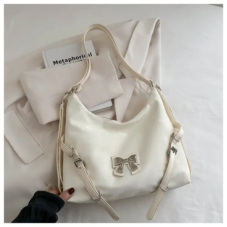 Black Bow Shoulder Bag Women Large Capacity Casual — feature 24