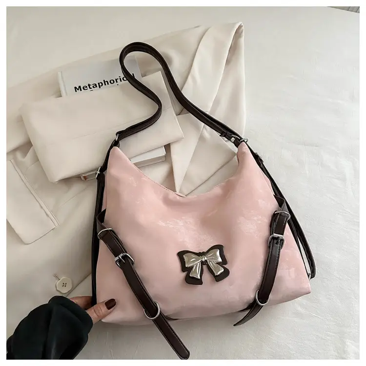 Black Bow Shoulder Bag Women Large Capacity Casual — feature 25