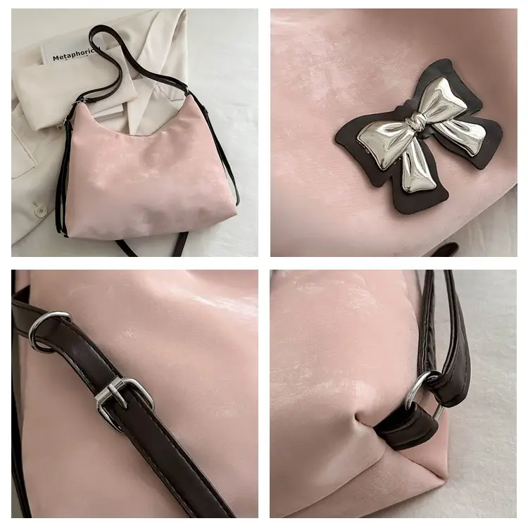 Black Bow Shoulder Bag Women Large Capacity Casual — feature 9