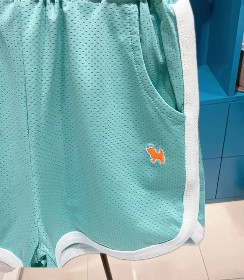 New Boys Sleeveless Vest & Shorts Set Turquoise with Dog Print — feature 21