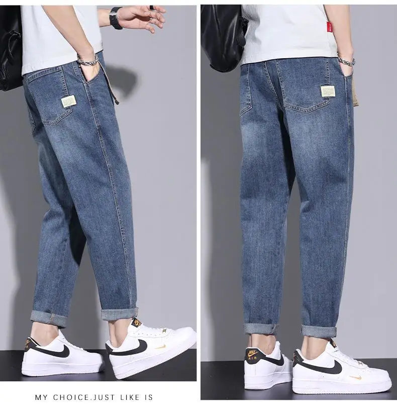 Men's Blue Denim Jeans 2024 Loose Straight Fit — feature 13