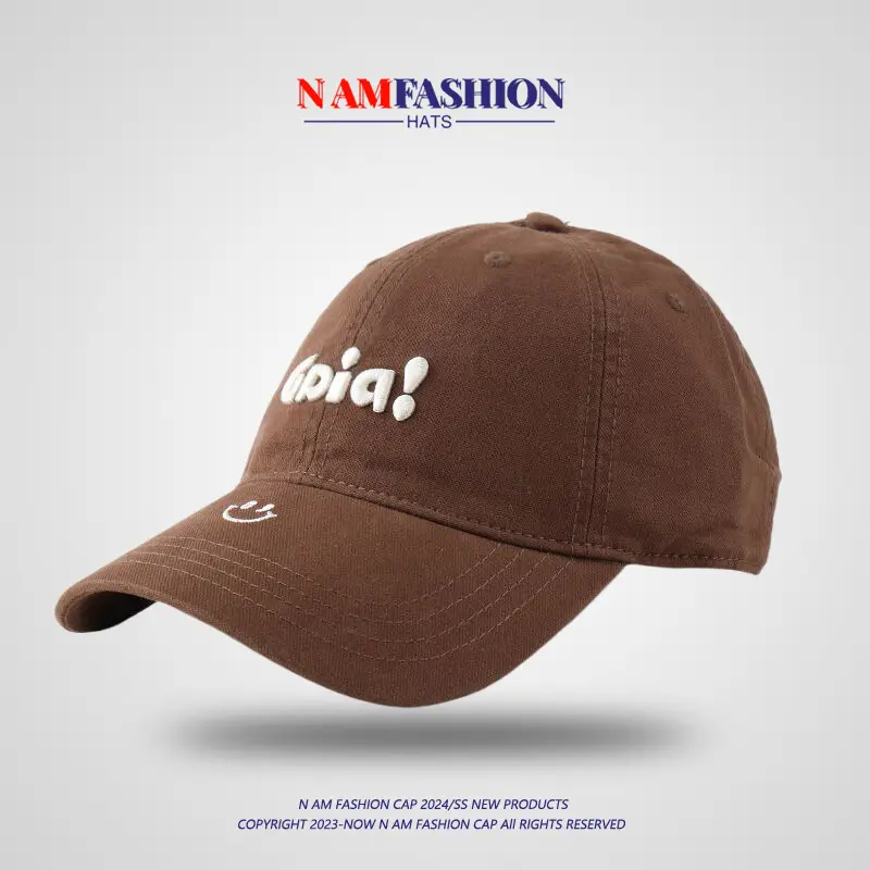 Pink Embroidered Korean Baseball Cap Women Large — feature 1