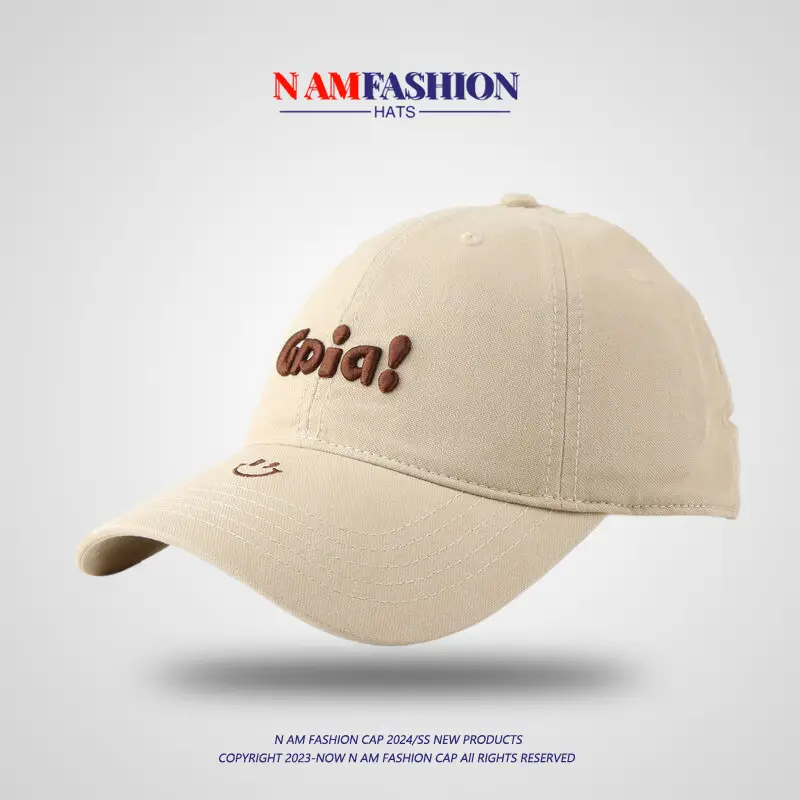Pink Embroidered Korean Baseball Cap Women Large — feature 2