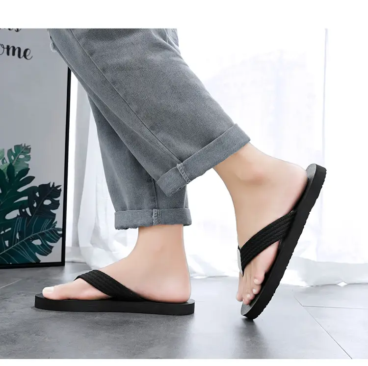 Men's Slippers Summer 2025 New Linen Flip-Flops Casual Breathable Soft-Soled Trendy Sandals Beach Shoes — feature 10
