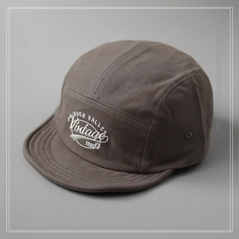 Women's Olive Green Reverse Brim Baseball Cap with "Vintage" Embroidery — feature 1