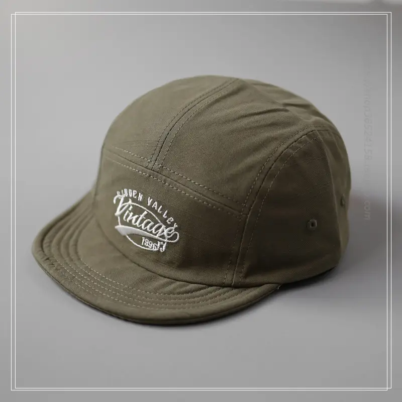 Women's Olive Green Reverse Brim Baseball Cap with "Vintage" Embroidery — feature 2