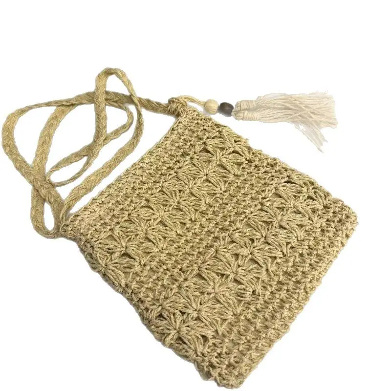 Summer Straw Crossbody Bag Wholesale Handwoven Tassel Mobile Bag