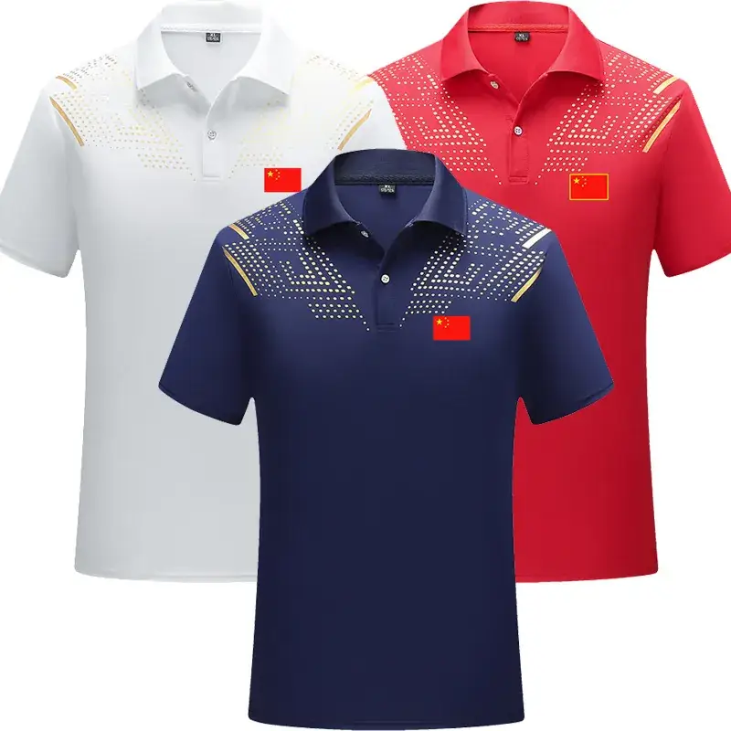 24 Summer Chinese Team Sports Short-Sleeved Lapel Polot Men's and Women's Swimming Fitness Martial Arts Hall Coaching Uniform Printed Wholesale - Image 7