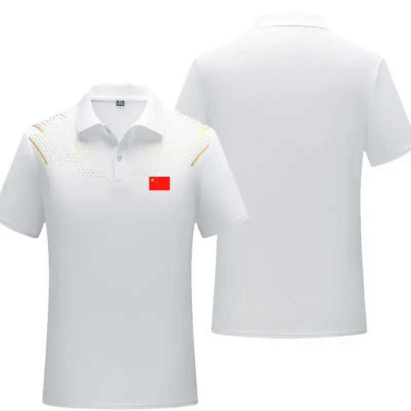24 Summer Chinese Team Sports Short-Sleeved Lapel Polot Men's and Women's Swimming Fitness Martial Arts Hall Coaching Uniform Printed Wholesale - Image 4