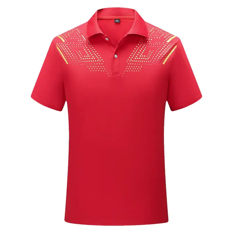 24 Summer Chinese Team Sports Short-Sleeved Lapel Polot Men's and Women's Swimming Fitness Martial Arts Hall Coaching Uniform Printed Wholesale - Image 2