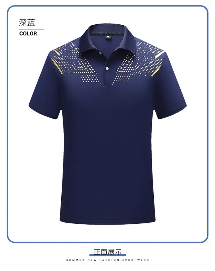 24 Summer Chinese Team Sports Short-Sleeved Lapel Polot Men's and Women's Swimming Fitness Martial Arts Hall Coaching Uniform Printed Wholesale — feature 17