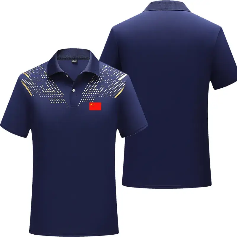 24 Summer Chinese Team Sports Short-Sleeved Lapel Polot Men's and Women's Swimming Fitness Martial Arts Hall Coaching Uniform Printed Wholesale - Image 6