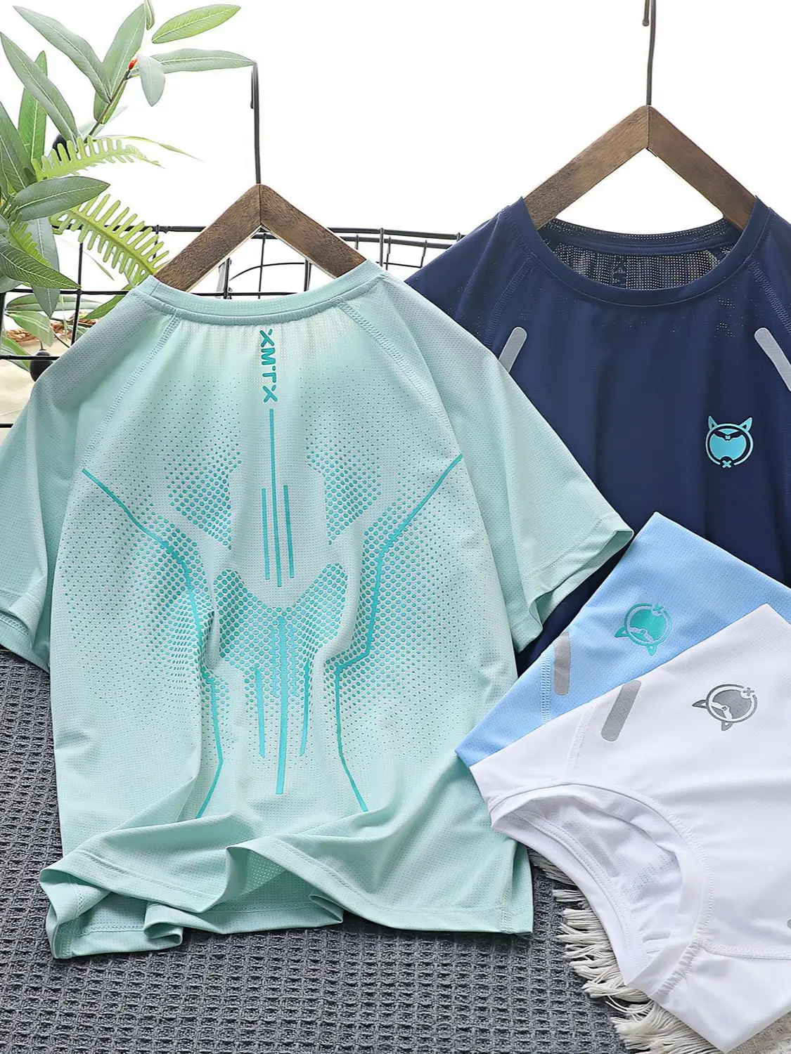 Children's Blue Nylon Sports T-Shirt Medium - Image 8