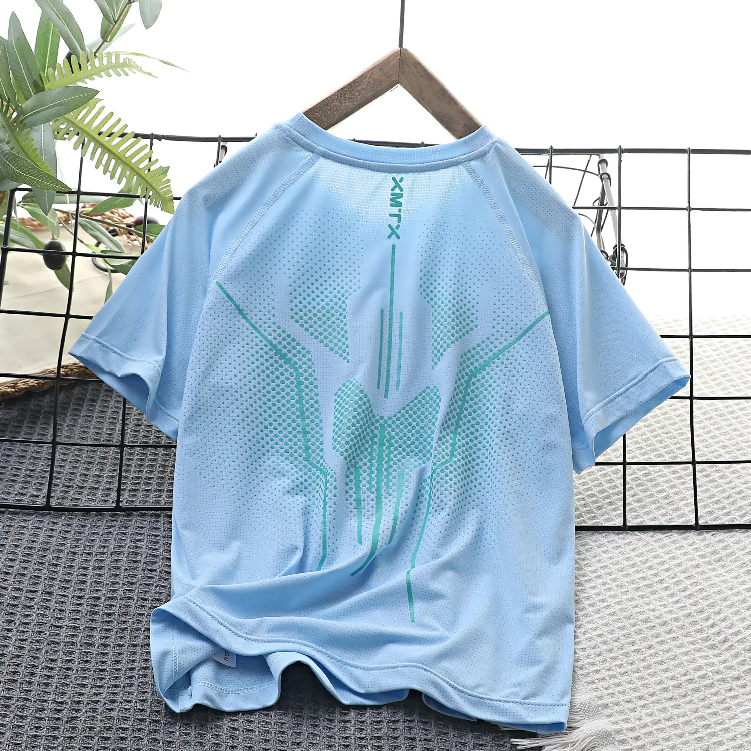 Children's Blue Nylon Sports T-Shirt Medium — feature 14