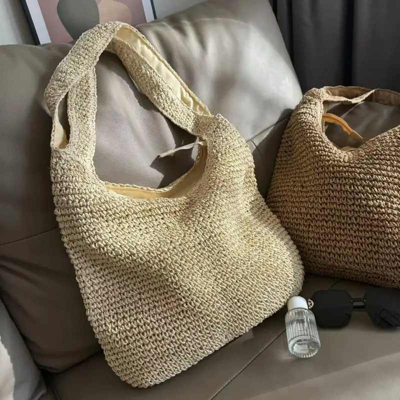 Summer Straw Woven Bag European American Shoulder Mori Style - Image 4