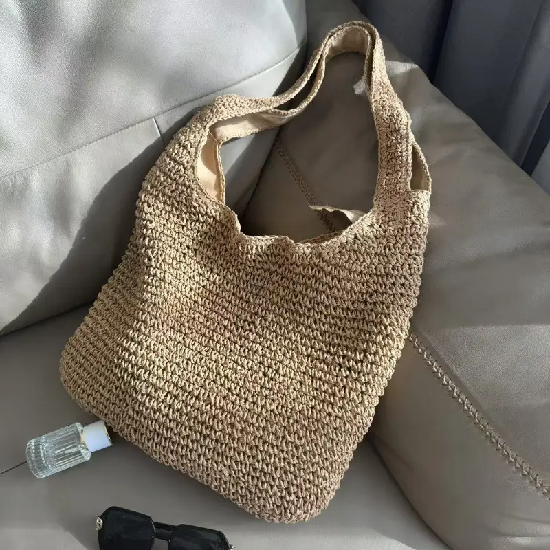 Summer Straw Woven Bag European American Shoulder Mori Style - Image 6