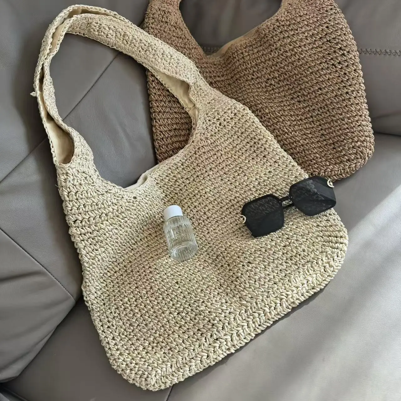 Summer Straw Woven Bag European American Shoulder Mori Style — feature 3