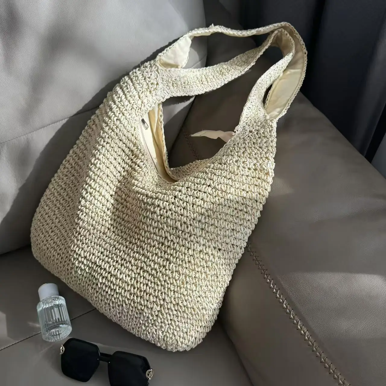 Summer Straw Woven Bag European American Shoulder Mori Style - Image 2