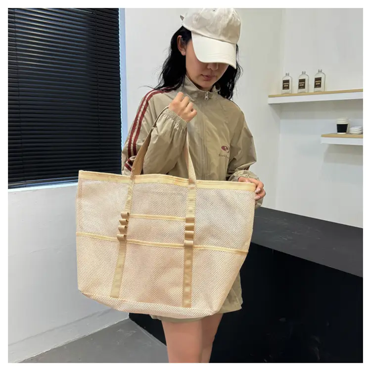 Lightweight Cross-Body Net Bag Large Capacity Travel Bag — feature 24