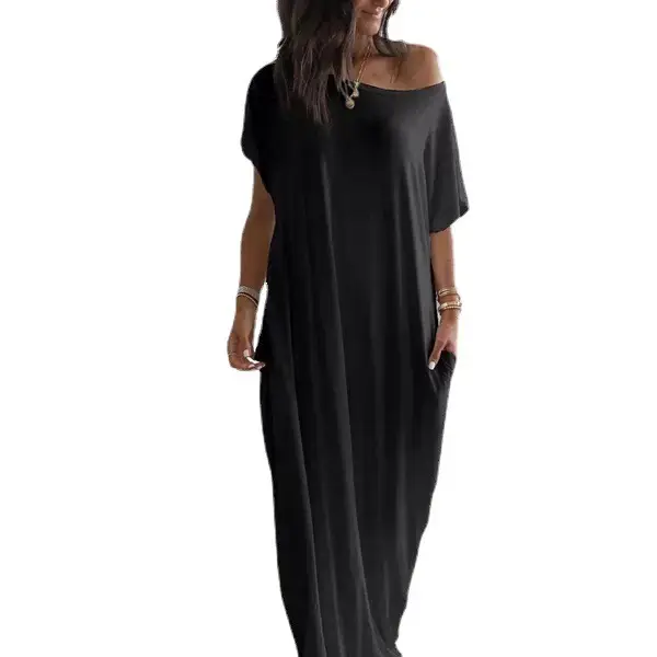 Women's Long Sleeve T-shirt Grey Casual Summer Dress