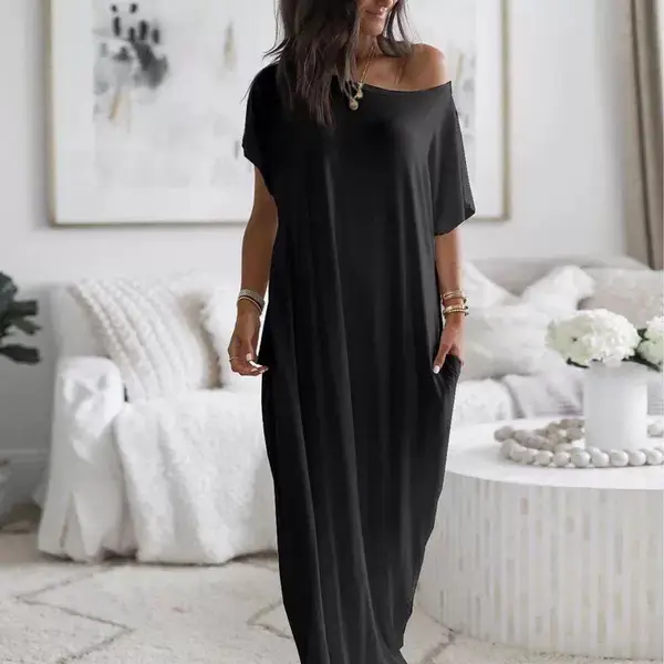 Women's Long Sleeve T-shirt Grey Casual Summer Dress