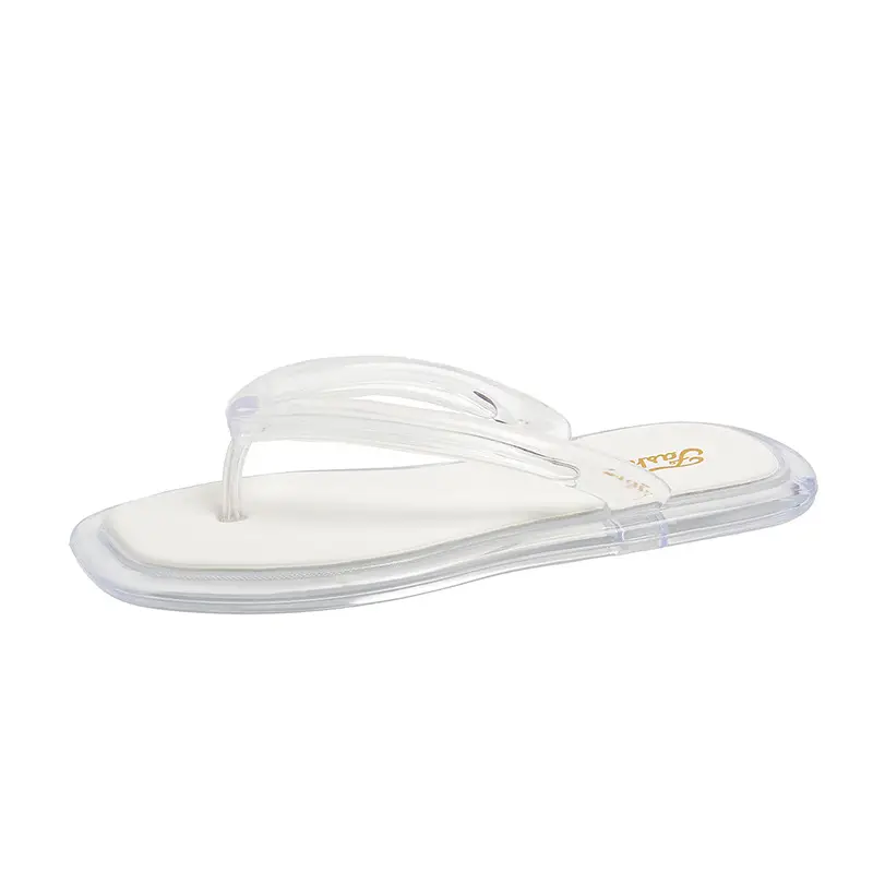 Upgraded Hollow with Clear Crystal Flip Flops Women's Summer Ins Korean Style Comfortable Outer Wear Flip Flops - Image 8