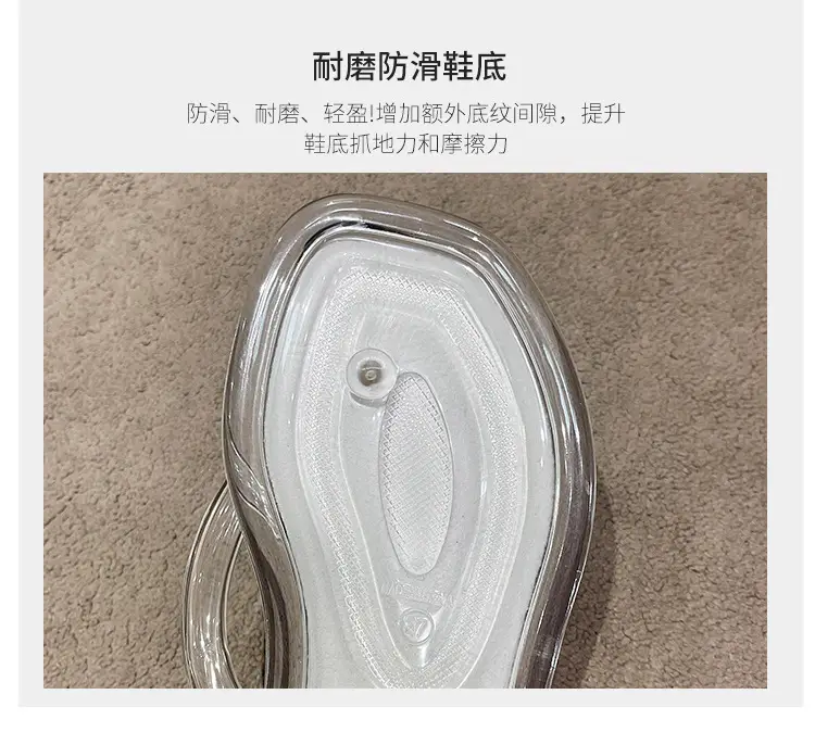Upgraded Hollow with Clear Crystal Flip Flops Women's Summer Ins Korean Style Comfortable Outer Wear Flip Flops — feature 10