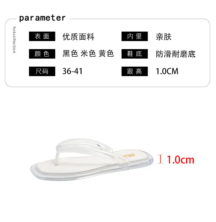 Upgraded Hollow with Clear Crystal Flip Flops Women's Summer Ins Korean Style Comfortable Outer Wear Flip Flops — feature 5