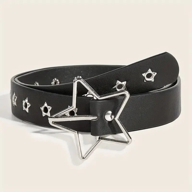 Black Rivet Star Belt for Women Korean Style - Image 6