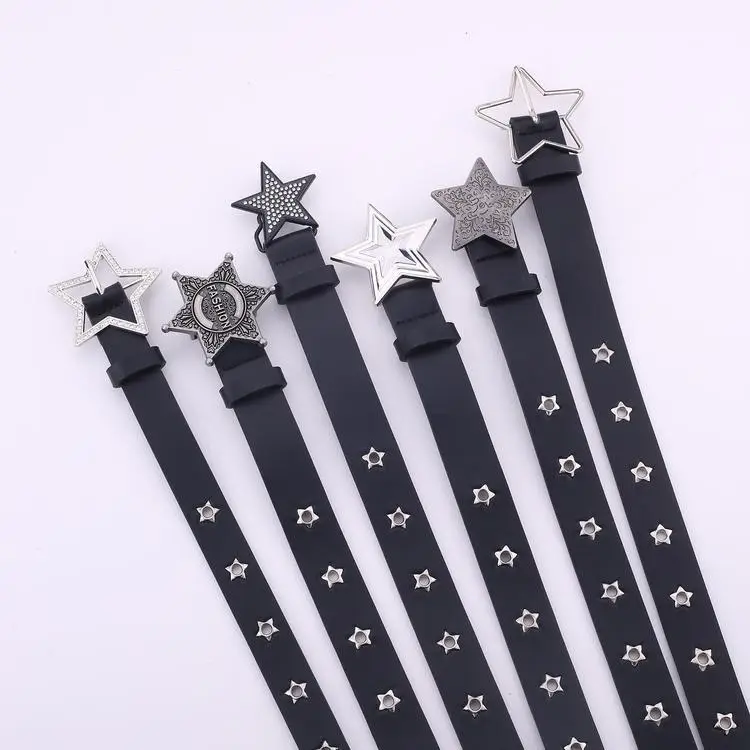 Black Rivet Star Belt for Women Korean Style — feature 5