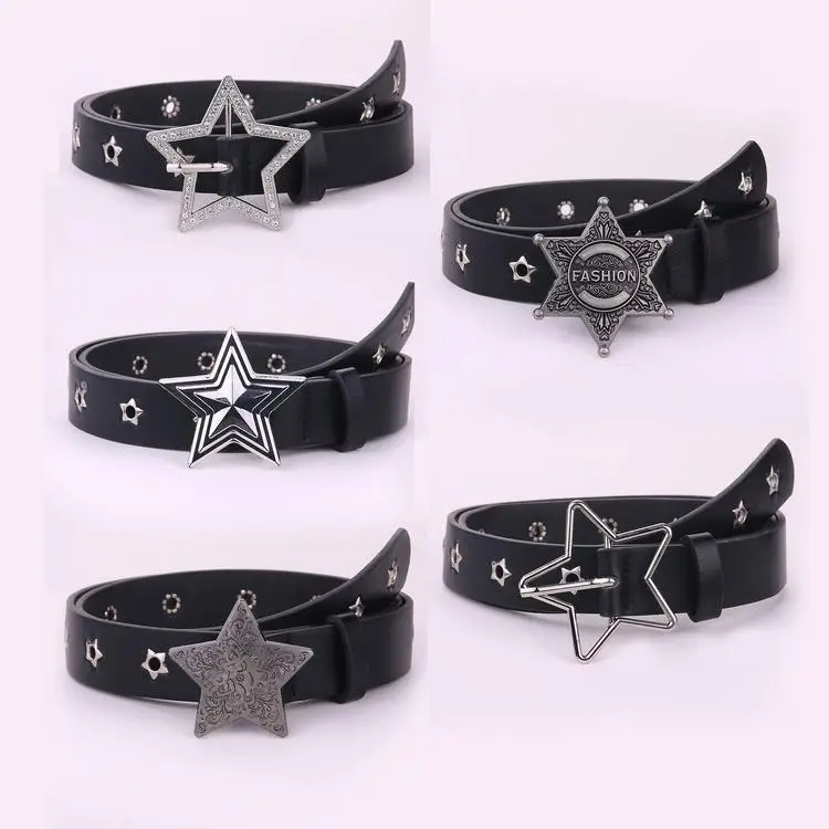 Black Rivet Star Belt for Women Korean Style — feature 6