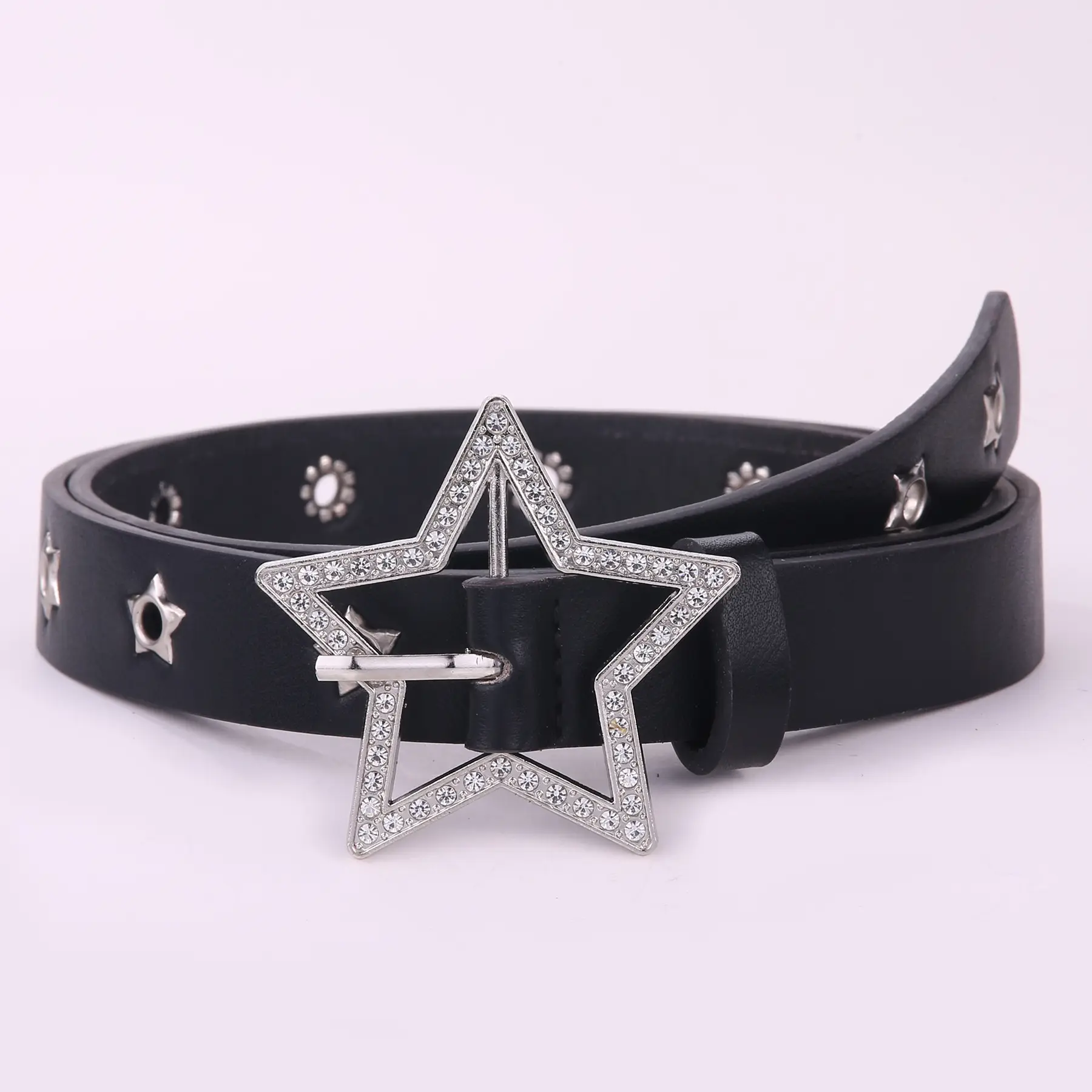 Black Rivet Star Belt for Women Korean Style - Image 2