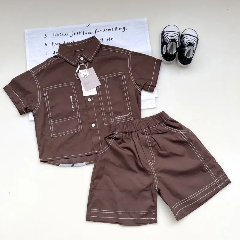 Cotton Boys Summer T-Shirt Set Sun Protection - Image 2
