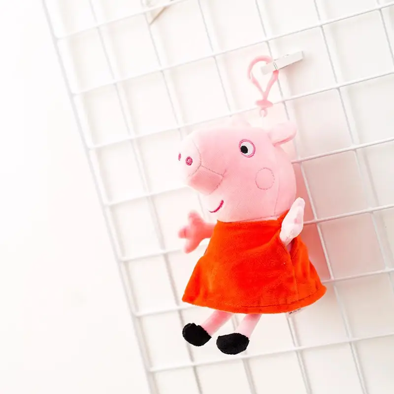 Authentic Peppa Pig George Doll Doll School Bag Pendant Doll Keychain Peppa Pig Bag Pendant Dinosaur Stuffed