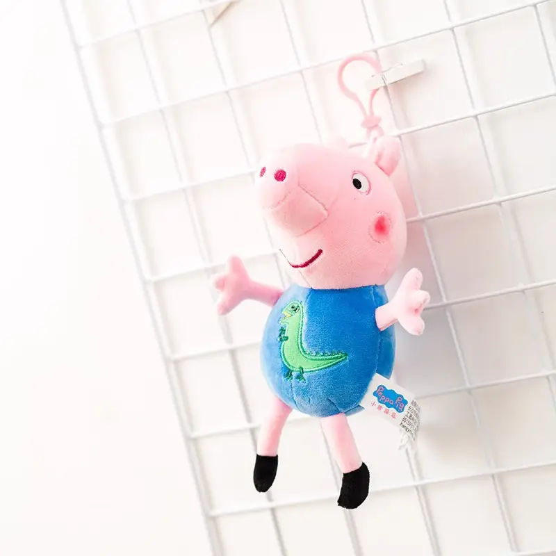 Authentic Peppa Pig George Doll Doll School Bag Pendant Doll Keychain Peppa Pig Bag Pendant Dinosaur Stuffed