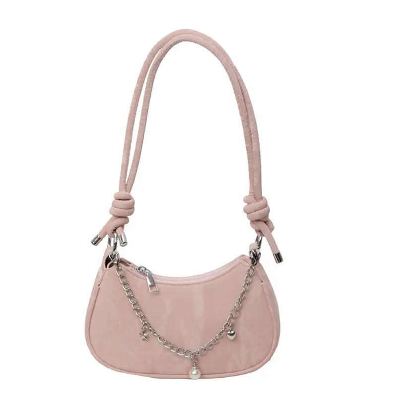White Chain Shoulder Bag for Women - Image 2