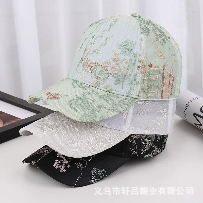 New Chinese Style Embroidered Baseball Cap for Women