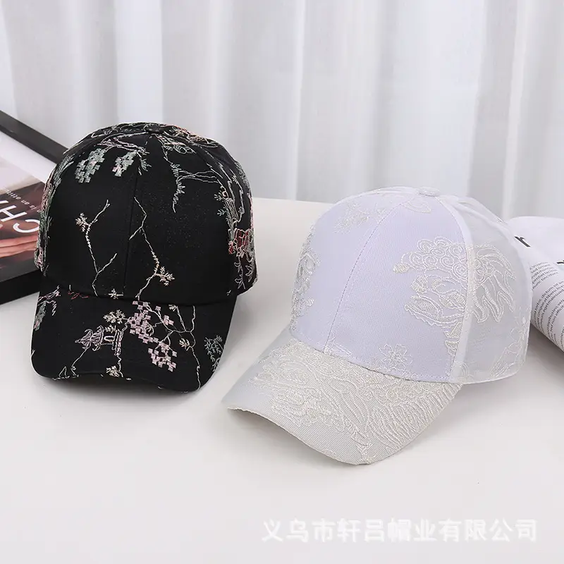 New Chinese Style Embroidered Baseball Cap for Women