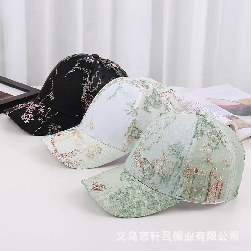 New Chinese Style Embroidered Baseball Cap for Women