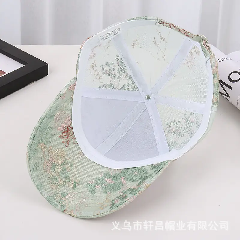 New Chinese Style Embroidered Baseball Cap for Women