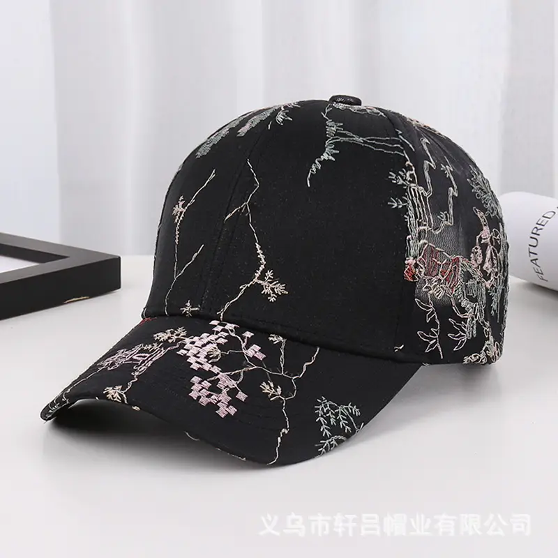 New Chinese Style Embroidered Baseball Cap for Women